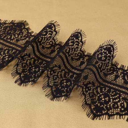 Lace cilia, 105 mm × 9 ± 0.5 m, in Bobin 3 pcs 3 m, black color-2