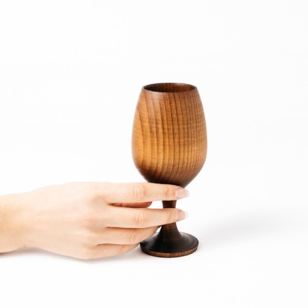 A glass for wine made of natural cedar MAGISTRO, 16.5 × 7 cm, chocolate color-2