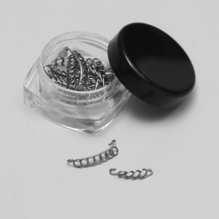 A set of spirals for correcting ingrown nails, 12 pcs, silver color-1