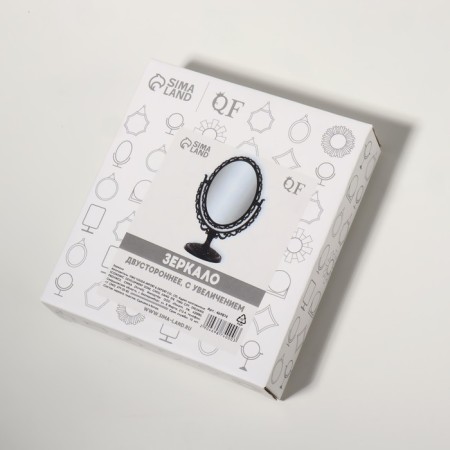 The mirror of the desktop “oval”, two -sided, with an increase, the mirror surface is 8.8 × 12.2 cm, the color is black-4