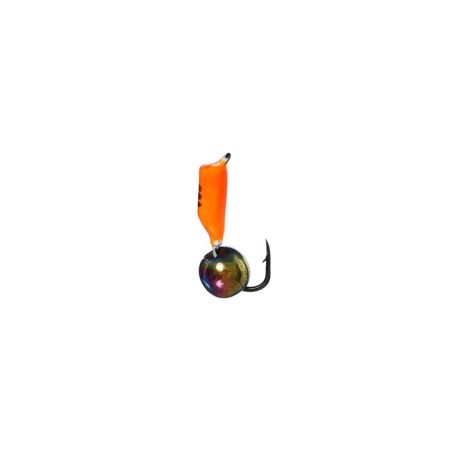Mormyshka column orange, black strip + chameleon ball, weight 0.7 g-1