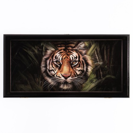 Narts "Tiger", wooden board 50 x 50 cm, with a field for playing checkers