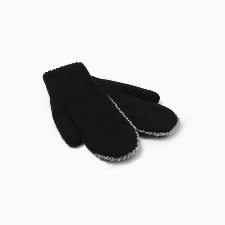 Women's mittens minku, black color, 22 cm