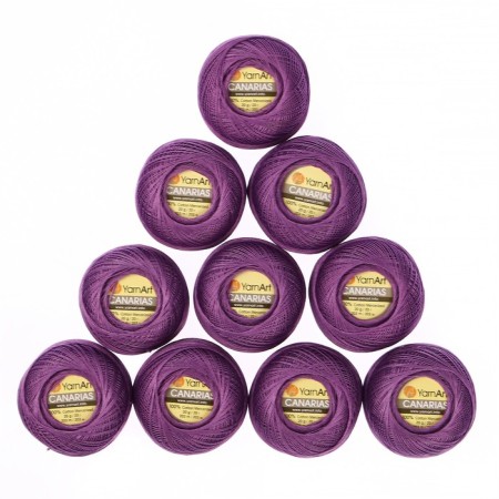 The yarn "Canarias" is 100% Merceris. cotton 203m/20g (6309 lilac)-3