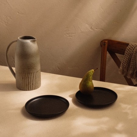 A set of porcelain plates SL Home "Dark", d = 20.3 cm, black color-5
