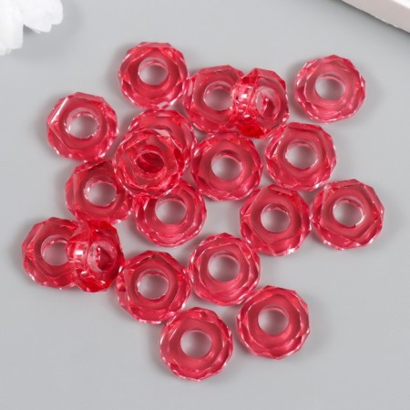 Beads for creativity plastic "Gaika" set 20 pcs pink 1.3x1.3x0.5 cm-2