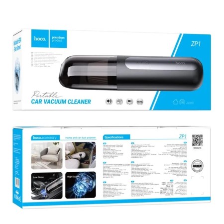 Portable car vacuum cleaner Hoco ZP1, 4000 mAh, 55 watts, 120 ml, black - gray-6