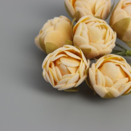 Decor for creativity "peonies" yellow (1 set = 1 bouquet) in the bouquet 6 pcs 2.5x10.5 cm-2