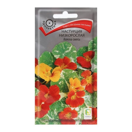 Flower seeds nasturtium stunted "Alaska mixture" 1 g
