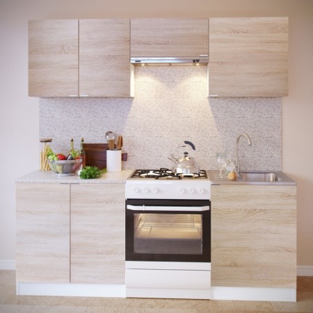 Cabinet with shelves, 800 × 300 × 600 mm, white/oral color Sonoma-3