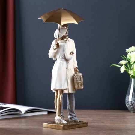 Souvenir Polystone Romance "Autumn Walk under the Umbrella" 41x11x15.5 cm-1