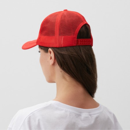 Baseball cap with minaku grid, red color, size 56-58-1