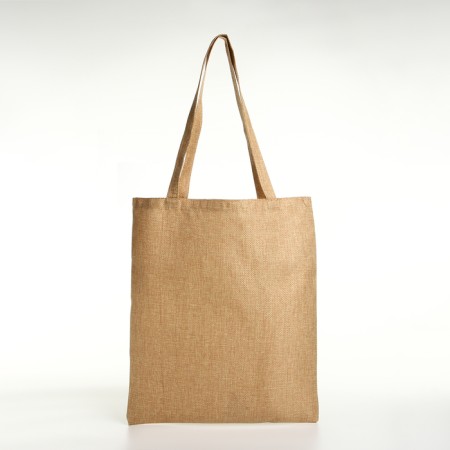 Shoper without fastening, from textiles, beige color-1