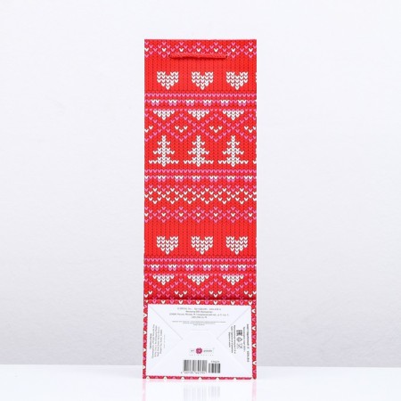 Package for a bottle Gift "New Year's Patterns", 12 x 36 x 8.5cm-3