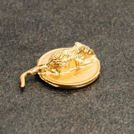 Souvenir purse "Golden mouse on a coin", tin, 0.6x2.2x1.6 cm-3