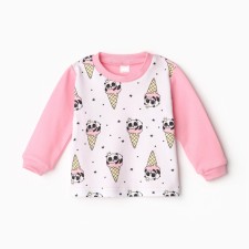 Longsliv, pink/panda, height 68 cm