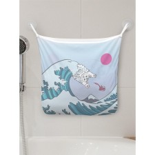 Organizer in a bathtub on the suction cups “Cat on the Wave”, for storing toys and little things, size 33x39 cm