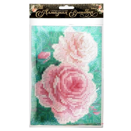 Diamond mosaic with full filling on the canvas "Roses on the Couple", 15 x 21 cm-5