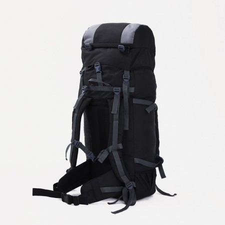 Tourist backpack, TAIF, 90 l, cord department, outer pocket, 2 side nets, black/gray color-1