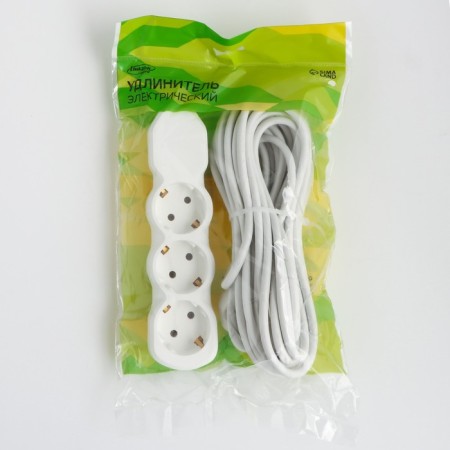 Extension cord Luazon Lighting Eco, 3 sockets, 10 m, 16 A, 3500 W, PVS 3x1 mm2, s/k-5