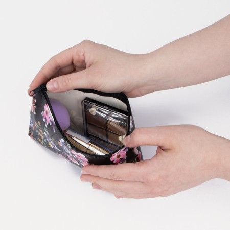 Cosmetic bag with lightning, black color-3