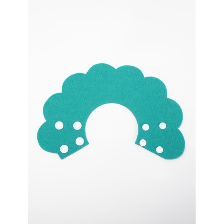 Veterinary collar made of felt "chamomile", size m, bright turquoise-1