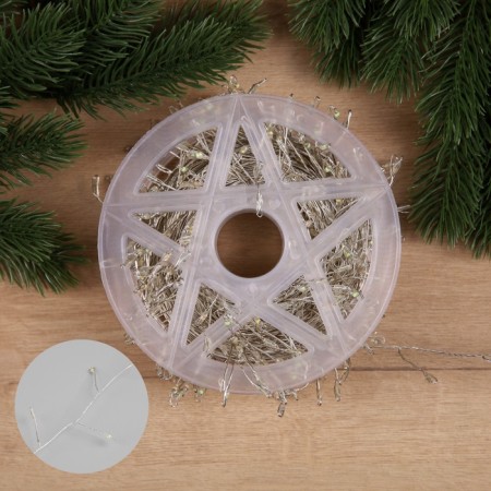Garland "Mishura" 20 m Rosa, IP44, silver thread, 600 LED, 8 modes, glow of Multi, 18 V-2