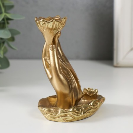Bowing stand Polystone "Flower in hand" 7x5.5x9 cm-1