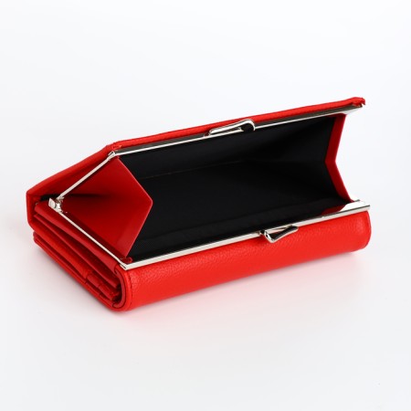 Women's wallet on magnets, red color-3