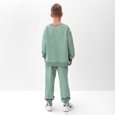 Costume (sweatshirt and trousers) children's minku, olive color, height 122 cm-3