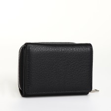 Women's wallet on a magnet, black color