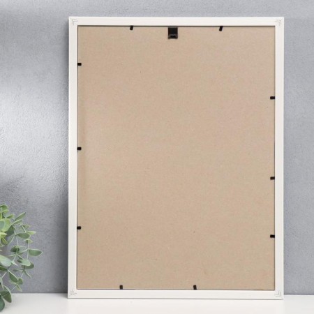 Photo frame plastic 30x40 cm, white with gold (plastic screen)-3
