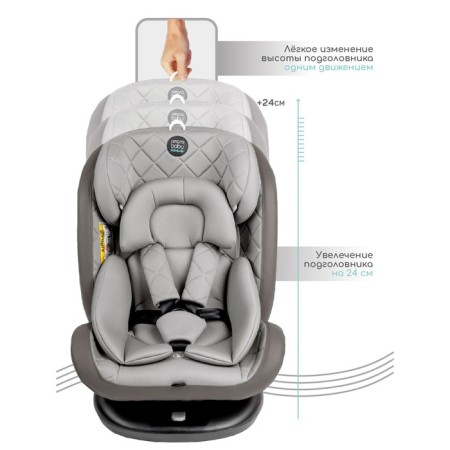AMAROBABY BRILLANT, ISOFIX fastening, class D, group 0+/1/2/3 (0-36 kg), gray gray-5