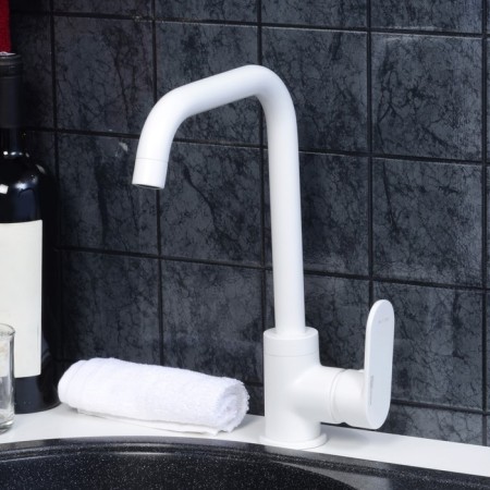 Kitchen mixer Wasserkraft Glan 8507, single -leaf, pour length 192 mm, white-1