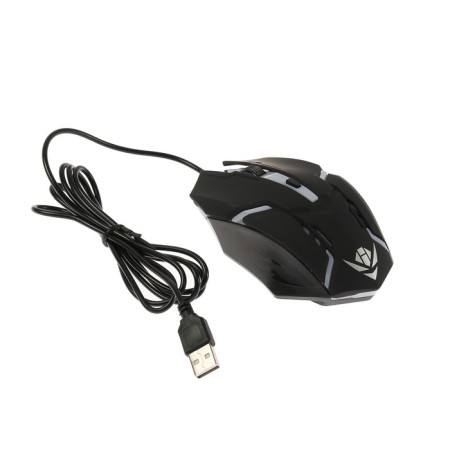 Mouse Nakatomi Mog-03U Gaming, Game, wired, 4 buttons, backlight, 1600 dpi, USB, black