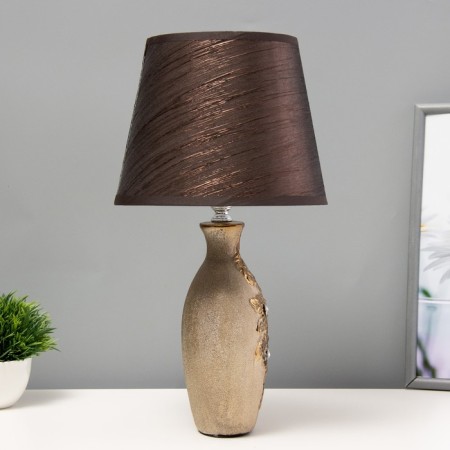 Lamp table ceramics "Flowers" bronze, rhinestones E14 40W 38x20x20 cm-2