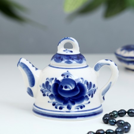Bell "Teapot", h = 9.5 cm, gzhel