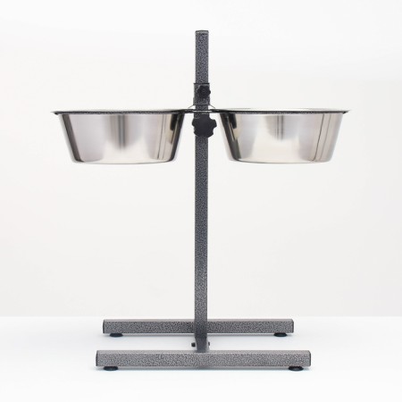 Adjustable stand with 2 bowls of 4 liters, height stands 40 cm-1