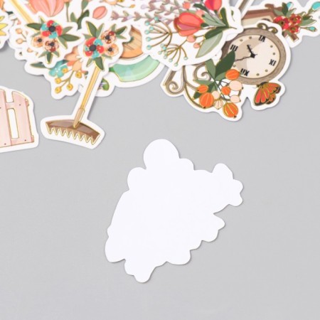 Stickers for creativity "Garden flowers" embossing gold set 48 pcs 9x7x0.8 cm-4
