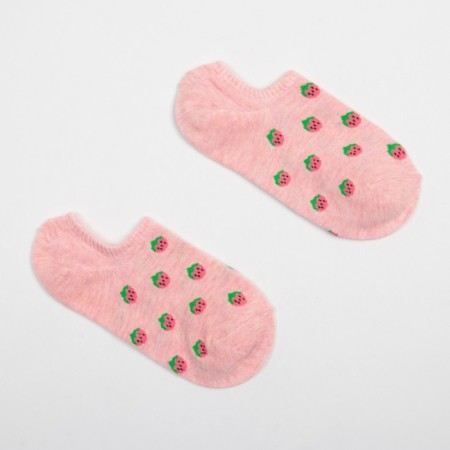 Women's socks minku "strawberries", pink color, size 36-39 (23-25 ​​cm)