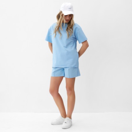 Set (T -shirt, shorts) Women's Minaku: Casual Collection, Blue Color, size 46-5