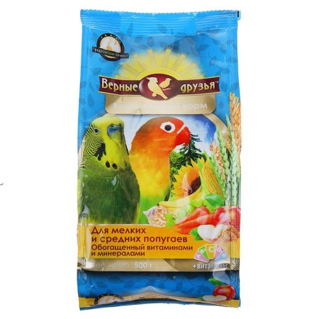 Feed "Trust Friends" for small and medium parrots, with vitamins, 500 g