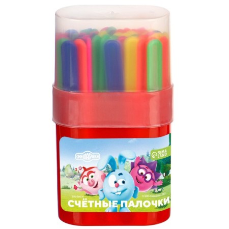 Counting sticks 50 pieces "Smeshariki", mix, in a plastic pencil case-5