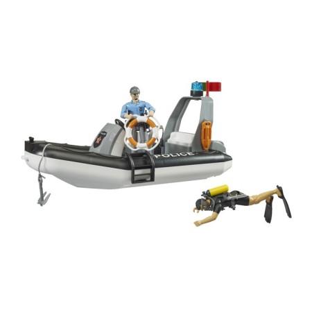 Bruder Police boat, with a police officer and divers-5