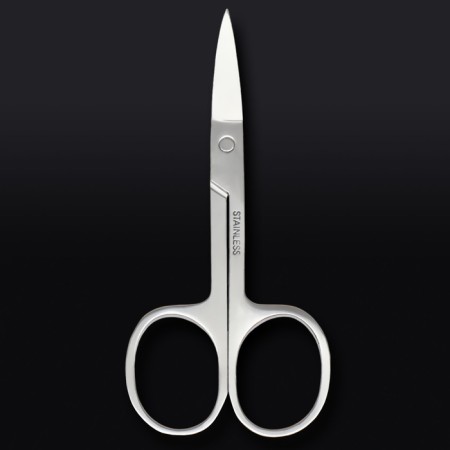Manicure scissors "Premium", bent, wide, 9 cm, on the blist, silver color-4