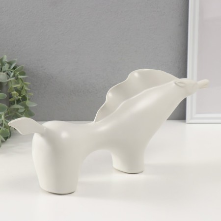 Souvenir Ceramics "Purposeful Horse" White 7x39.5x17 cm-1