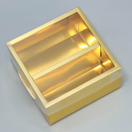 Gift folding box, packaging, "gold", 20 x 20 x 10 cm-4