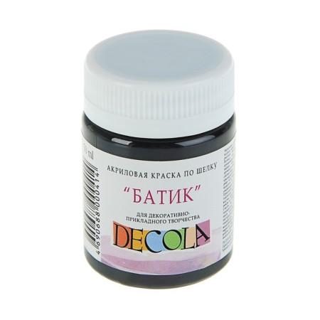 Silk paint "Batik", bank 50 ml, ZHK Decola, black 4428810 (water -based acrylic)