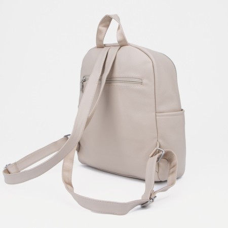 Women's backpack made of artificial leather with lightning, 3 pockets, color gray color-1