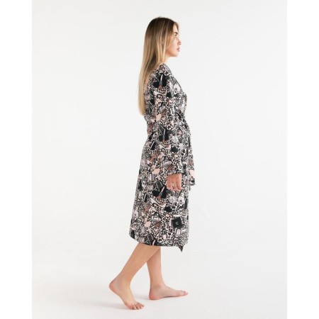 Women's robe elongated Ethel "Leopard", size 46-48, waffle 200g/m2, cotton-3